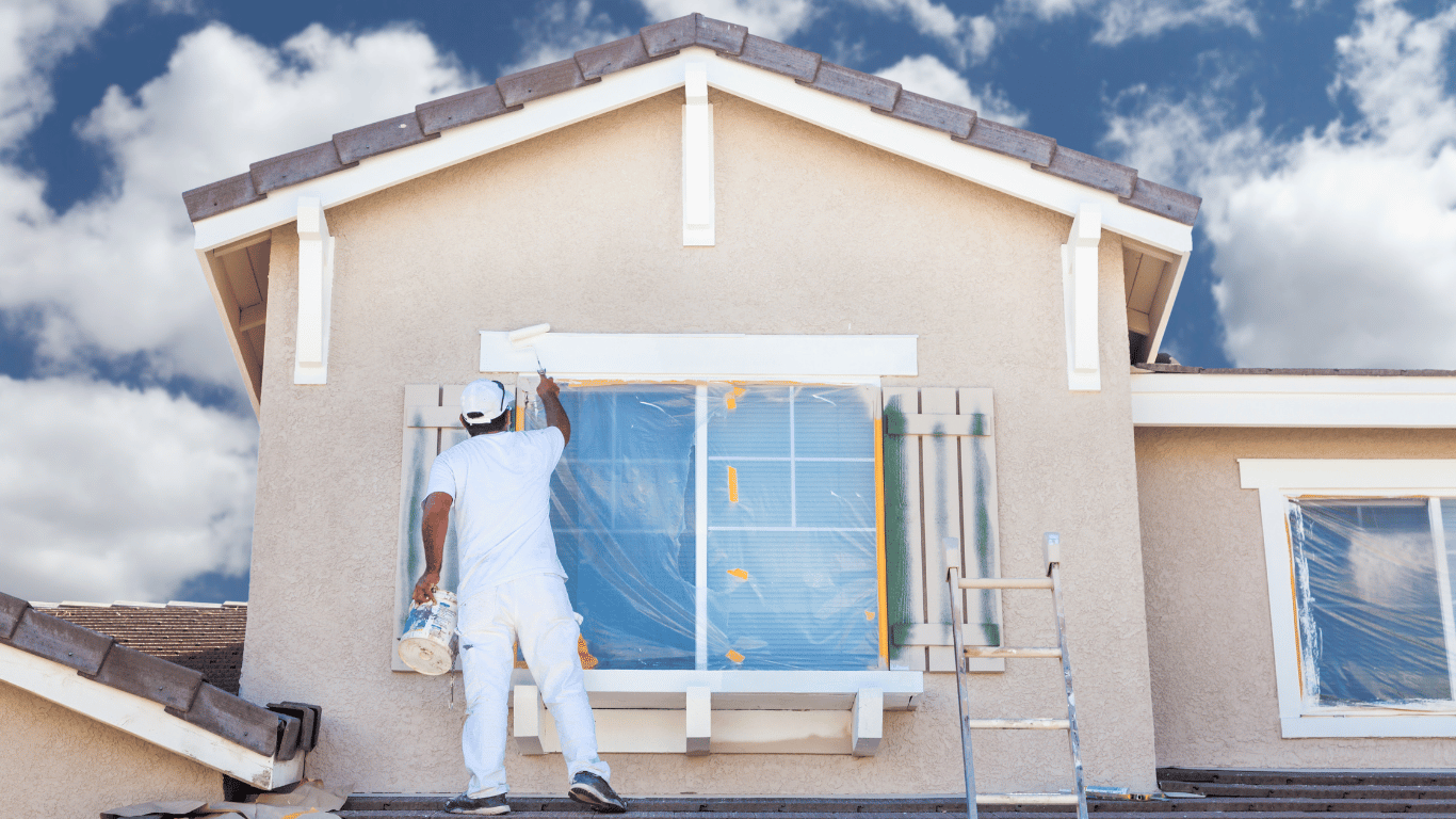 exterior painting of a house and window in La Mirada